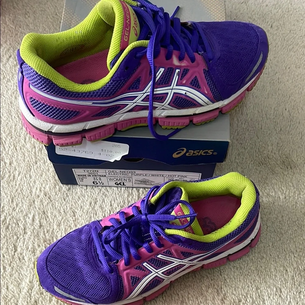 ASICS Gel-Neo33 Purple and Hot Pink Sneakers - Picture 3 of 4